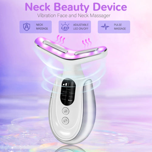 Masseur visage et cou rechargeable à LED